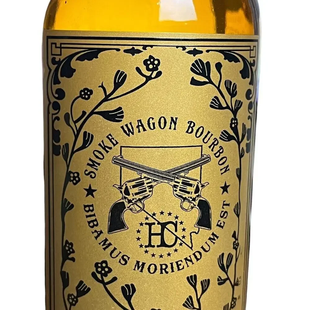 Smoke Wagon Empty Bottle Straight Bourbon Whiskey 750ML Brown Collector Man Cave